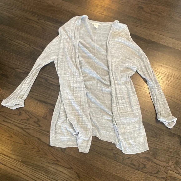 H&M Gray Heathered Cardigan Small S EUC Lightweight - Picture 1 of 7